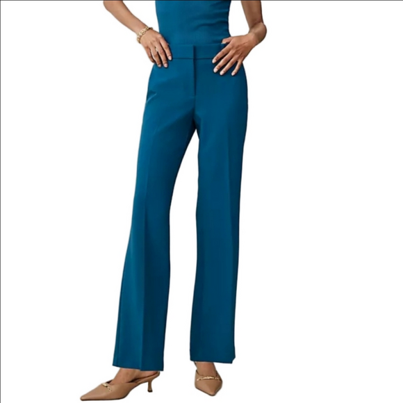 Ann Taylor Pants - Dress pants Trouser Mid-rise Flared silhouette Teal color Pockets ANN TAYLOR NWT